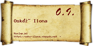 Oskó Ilona névjegykártya